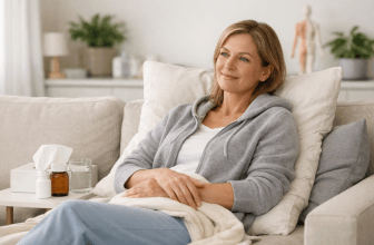 Patient resting comfortably during breast augmentation recovery