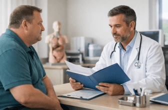 Patient discussing bariatric surgery planning with a surgeon