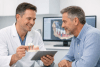 Dentist discussing implant planning with a patient