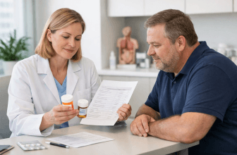 Clinician reviewing medicines with a bariatric surgery patient