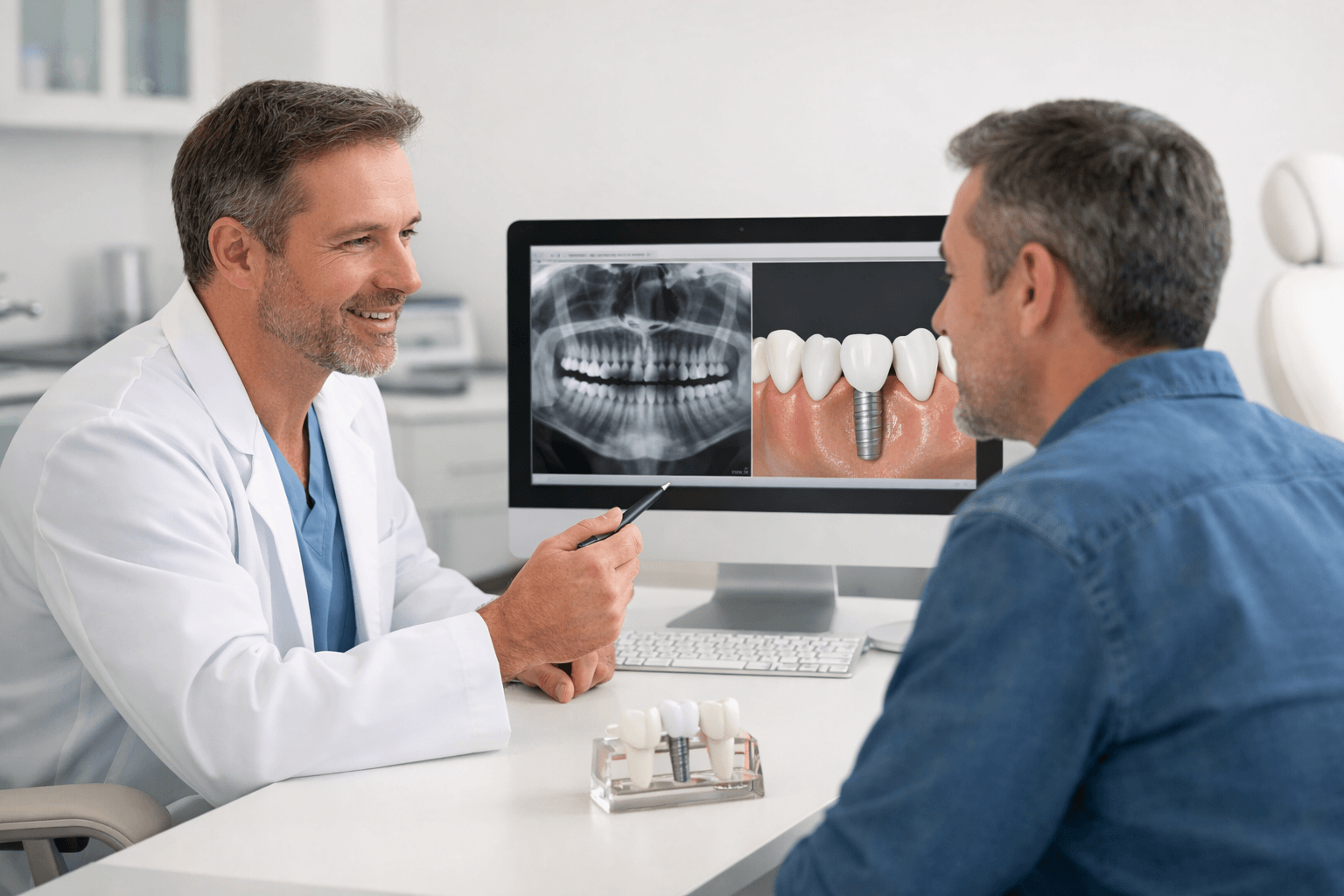 Dental implant consultation with digital treatment planning