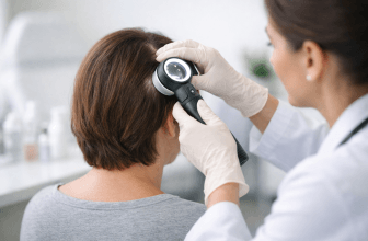 Patient having a scalp consultation after hair transplantation