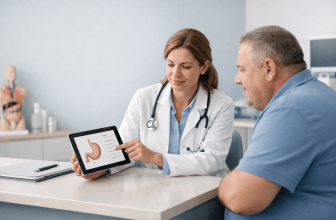 Bariatric specialist discussing treatment options with a patient